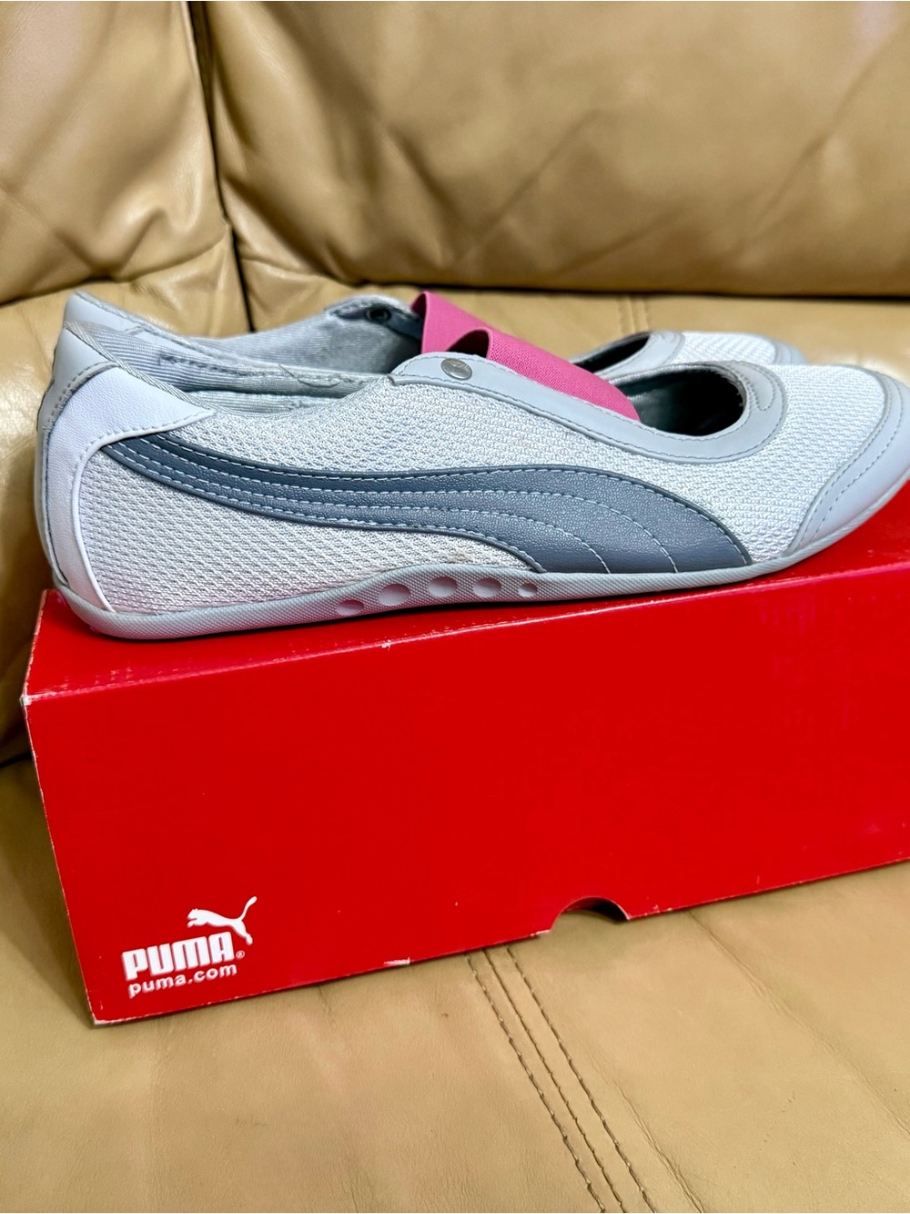 Puma Sneakerina Ballet Mary Jane Sneakers White Pink Women’s 9.5 NIB